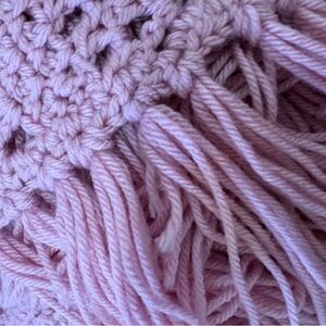 Pink Knitted wool throw